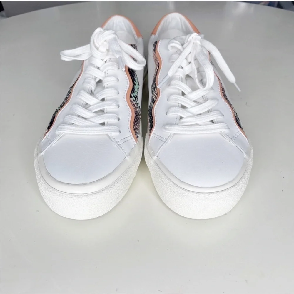 Madewell Women’s Sidewalk Low-Top Sneakers Snake Embossed Leather Size 7